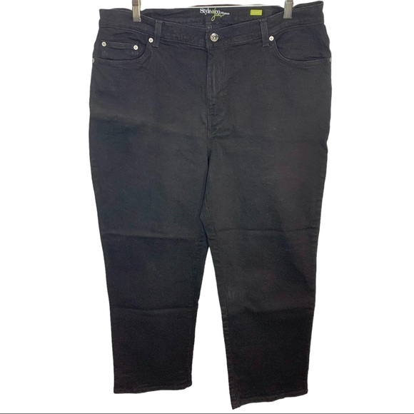STYLE & Co Black Hi Waist Short Inseam Jeans Sz 18WP - Picture 1 of 6
